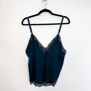 Victoria's Secret Black Lace Trim Cami Tank Top